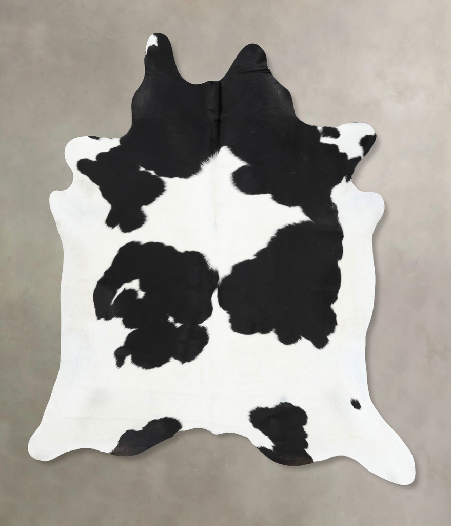 Black and White XX-Large Brazilian Cowhide Rug 7'5"H x 7'0"W #B13845 by Hudson Hides