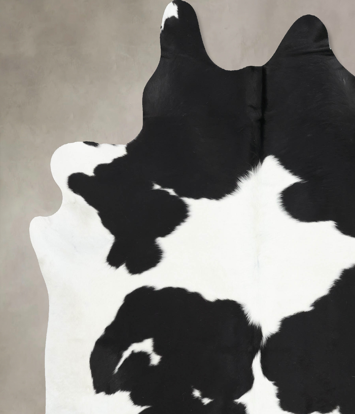 Black and White XX-Large Brazilian Cowhide Rug 7'5"H x 7'0"W #B13845 by Hudson Hides