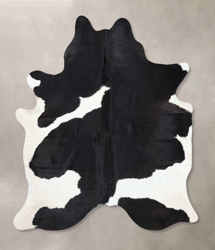 Black and White X-Large Brazilian Cowhide Rug 7'8"H x 6'2"W #B13846 by Hudson Hides