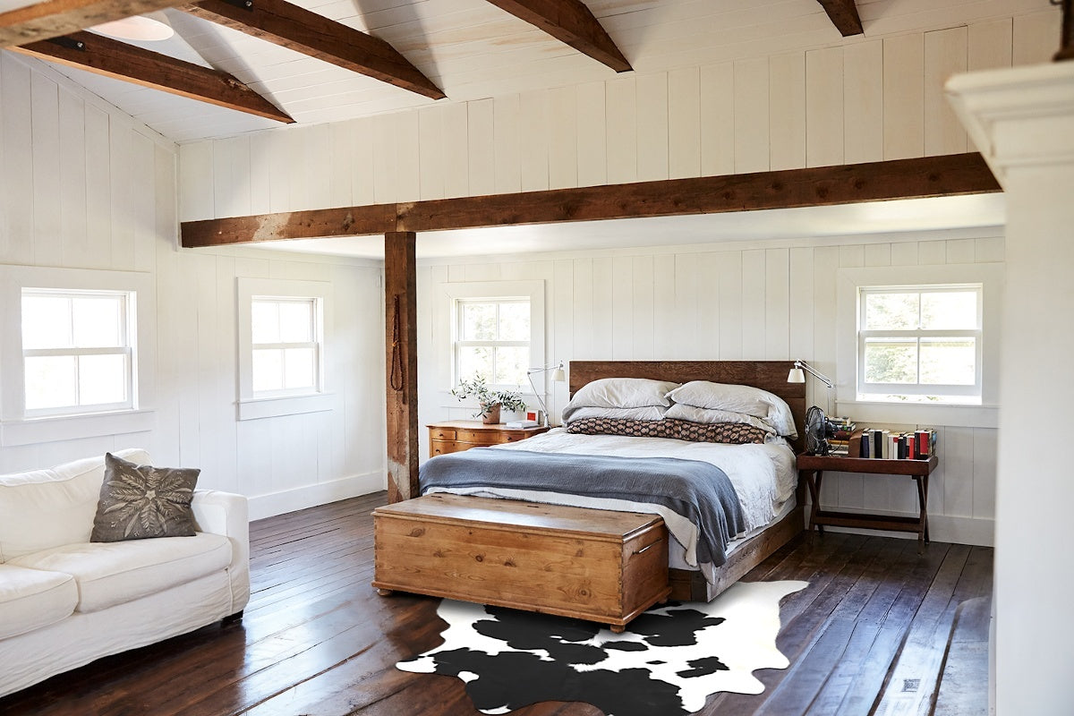 Black and White XX-Large Brazilian Cowhide Rug 8'4"H x 7'5"W #B13851 by Hudson Hides