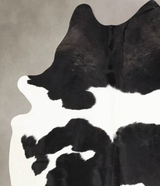 Black and White XX-Large Brazilian Cowhide Rug 8'9"H x 6'9"W #B13853 by Hudson Hides