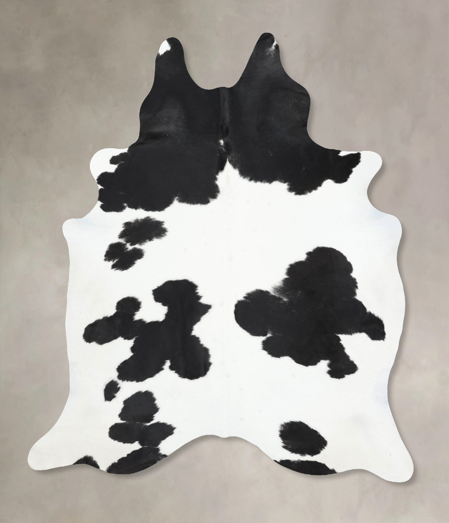 Black and White XX-Large Brazilian Cowhide Rug 8'2"H x 6'8"W #B13856 by Hudson Hides