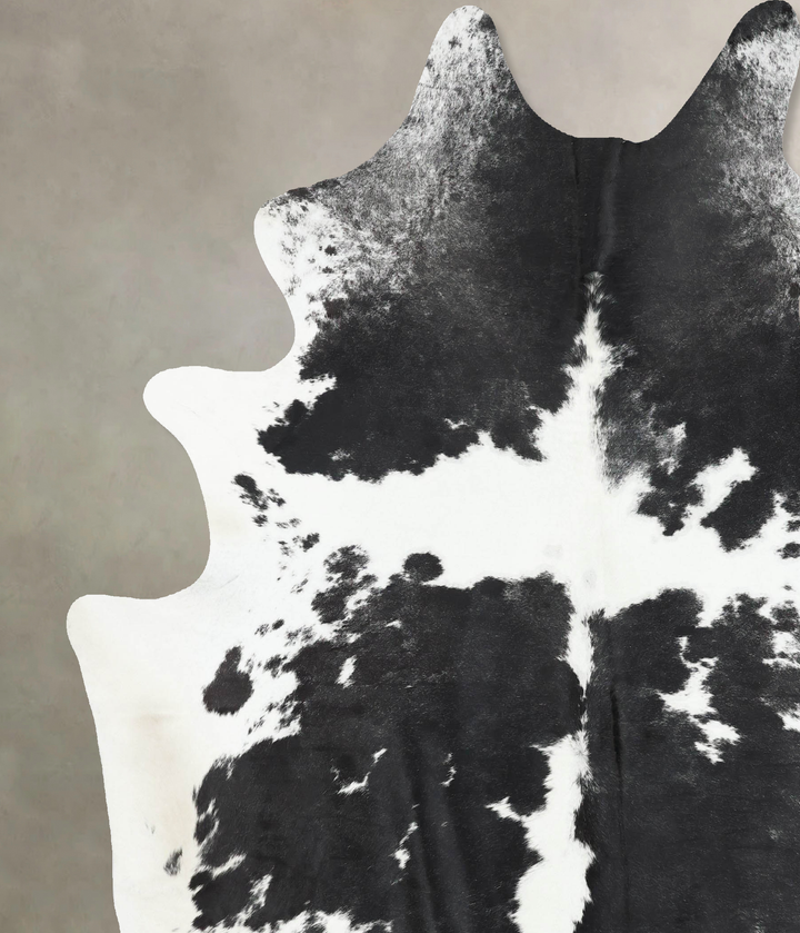 Black and White XX-Large Brazilian Cowhide Rug 8'4"H x 7'0"W #B13857 by Hudson Hides