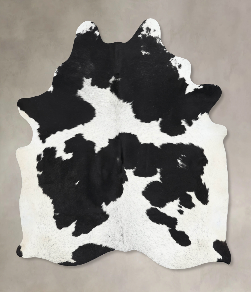 Black and White X-Large Brazilian Cowhide Rug 7'3"H x 6'0"W #B13858 by Hudson Hides