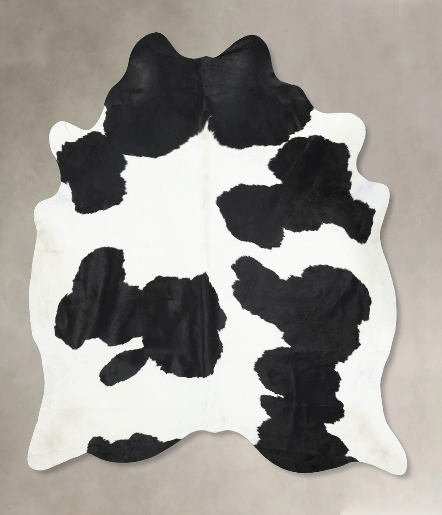 Black and White XX-Large Brazilian Cowhide Rug 8'1"H x 7'0"W #B13859 by Hudson Hides