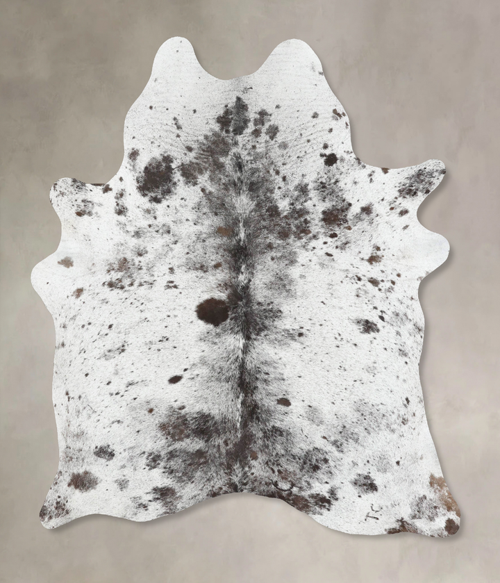 Salt and Pepper Black X-Large Brazilian Cowhide Rug 7'5"H x 6'0"W #B13864 by Hudson Hides