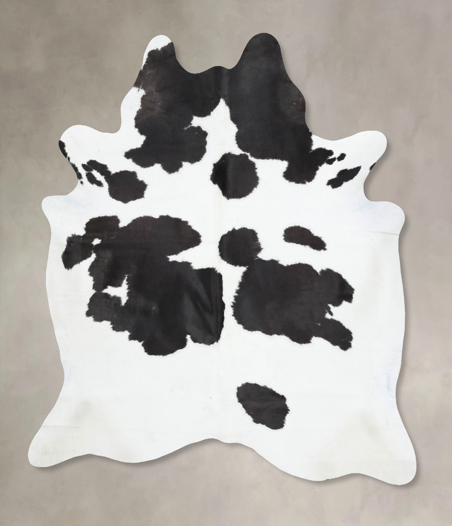 Black and White XX-Large Brazilian Cowhide Rug 8'0"H x 6'8"W #B13873 by Hudson Hides