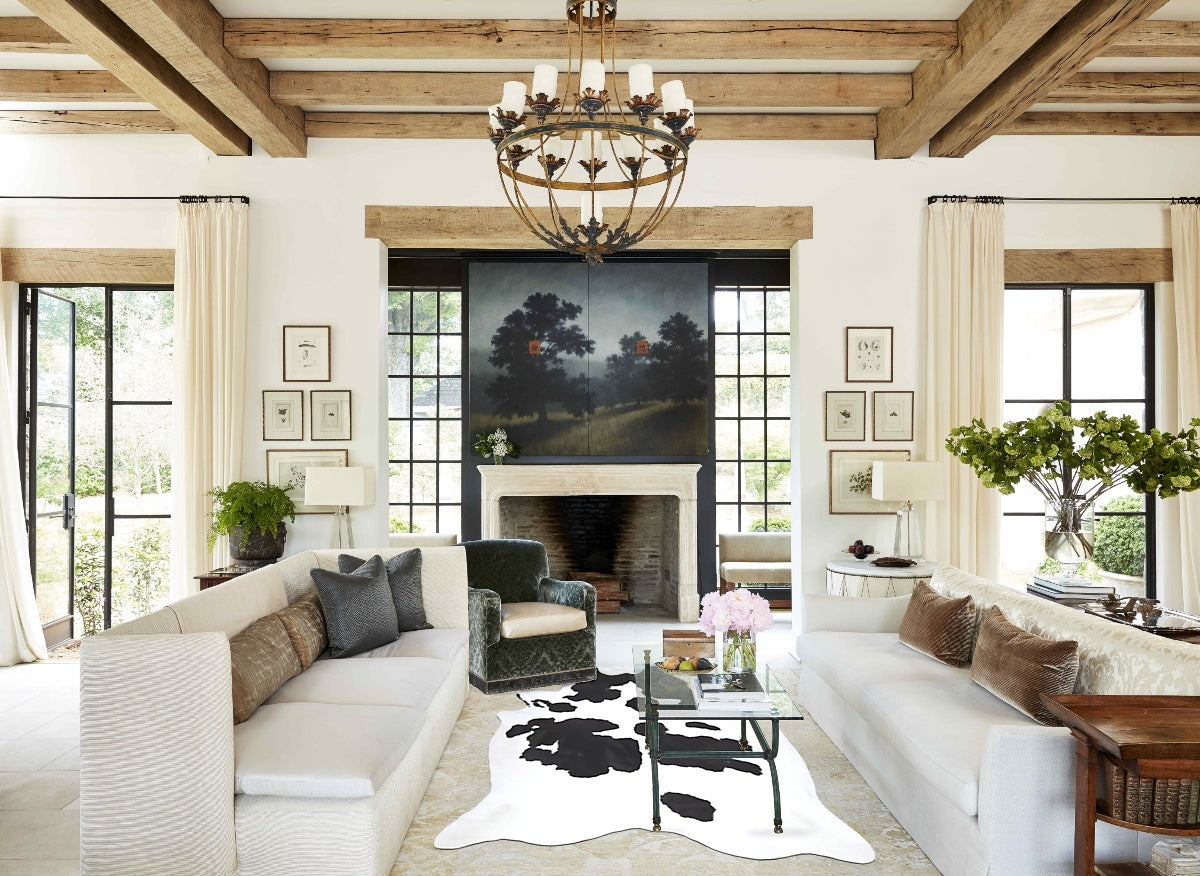Black and White XX-Large Brazilian Cowhide Rug 8'0"H x 6'8"W #B13873 by Hudson Hides
