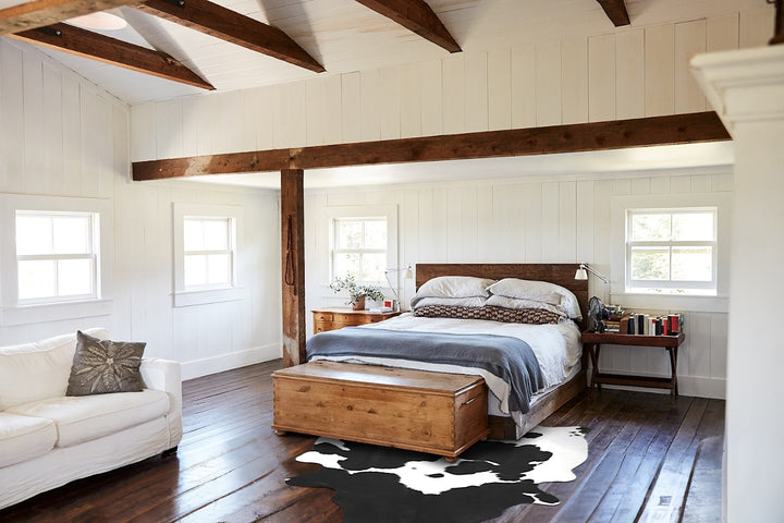 Black and White XX-Large Brazilian Cowhide Rug 7'11"H x 7'2"W #B13887 by Hudson Hides