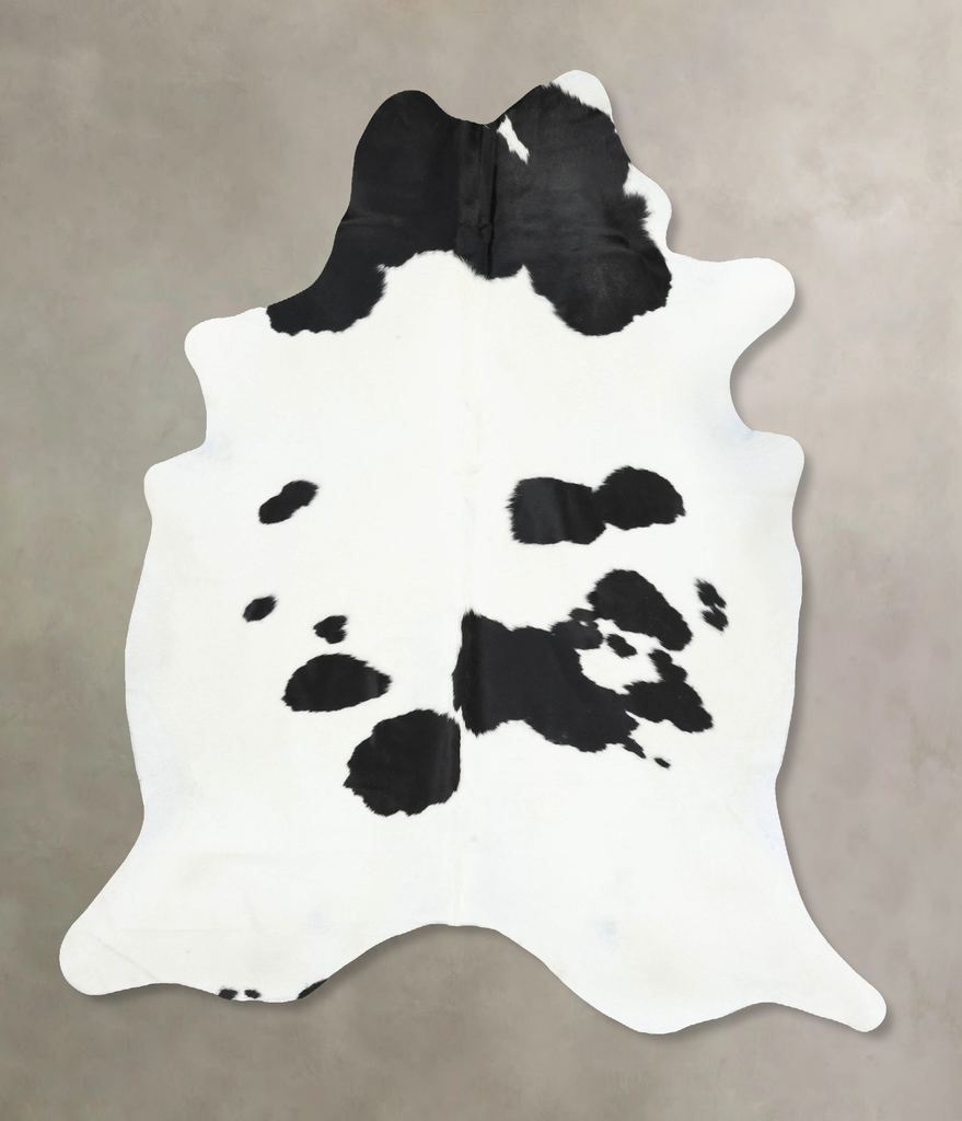 Black and White XX-Large Brazilian Cowhide Rug 8'0"H x 6'11"W #B13889 by Hudson Hides