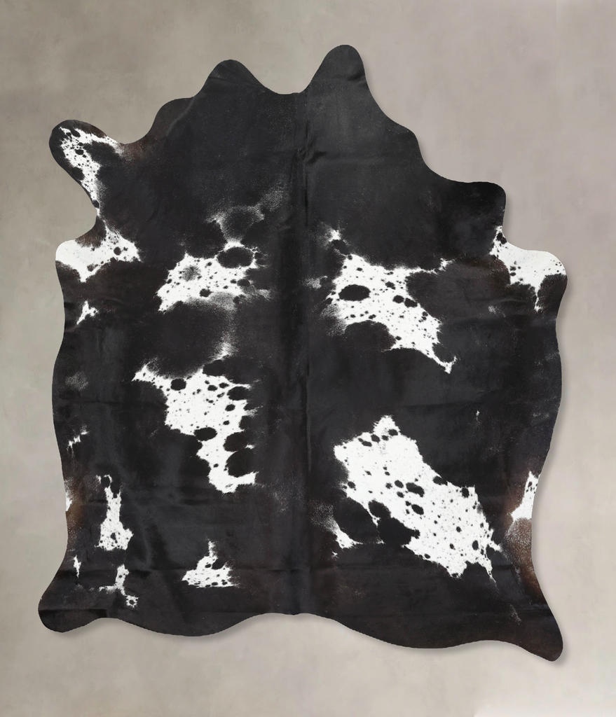 Black and White X-Large Brazilian Cowhide Rug 7'5"H x 6'4"W #B13891 by Hudson Hides