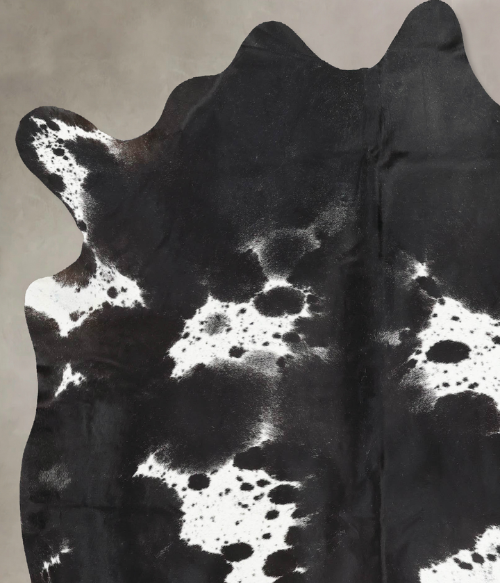 Black and White X-Large Brazilian Cowhide Rug 7'5"H x 6'4"W #B13891 by Hudson Hides