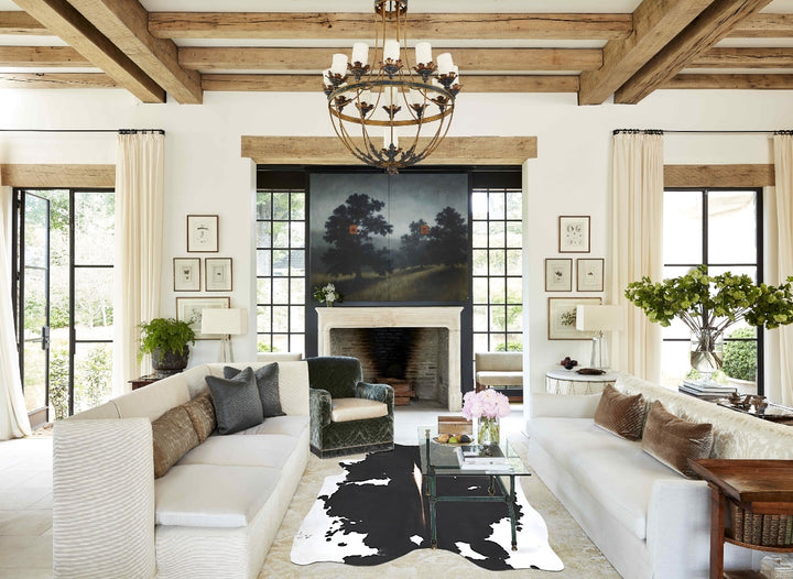 Black and White XX-Large Brazilian Cowhide Rug 8'6"H x 6'8"W #B13897 by Hudson Hides