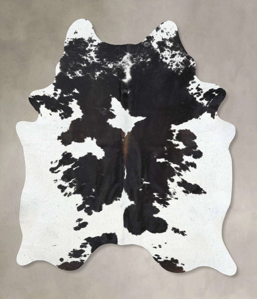Black and White X-Large Brazilian Cowhide Rug 7'7"H x 6'3"W #B13914 by Hudson Hides