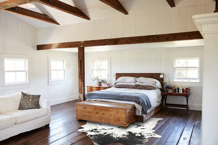 Black and White XX-Large Brazilian Cowhide Rug 9'3"H x 6'9"W #B13917 by Hudson Hides