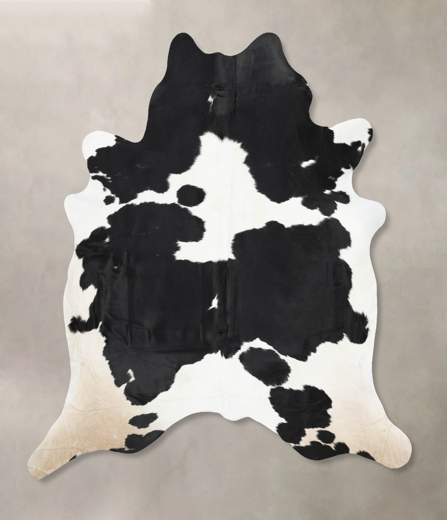 Black and White XX-Large Brazilian Cowhide Rug 7'11"H x 7'0"W #B13918 by Hudson Hides