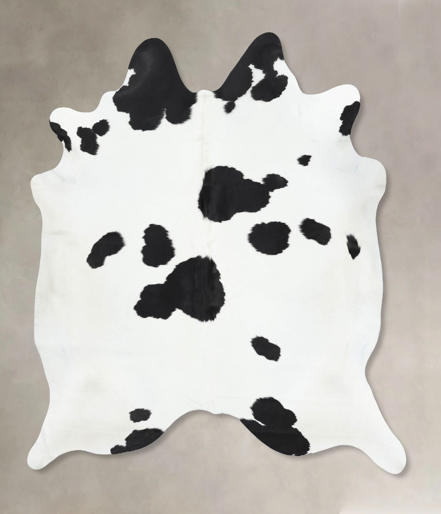 Black and White XX-Large Brazilian Cowhide Rug 7'8"H x 6'10"W #B13923 by Hudson Hides