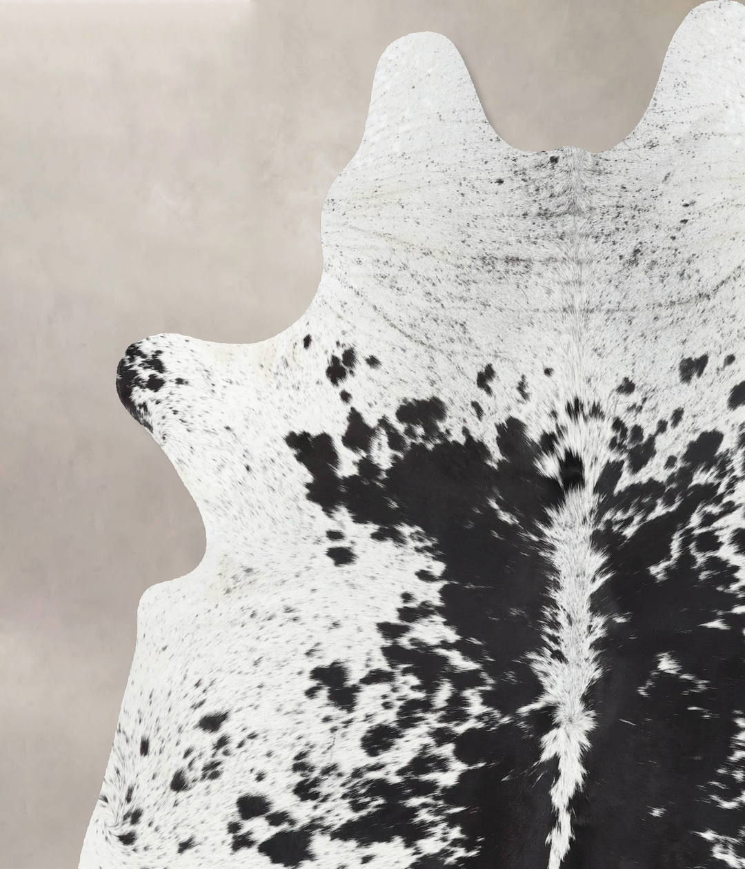 Salt and Pepper Black X-Large Brazilian Cowhide Rug 8'1"H x 5'11"W #B1