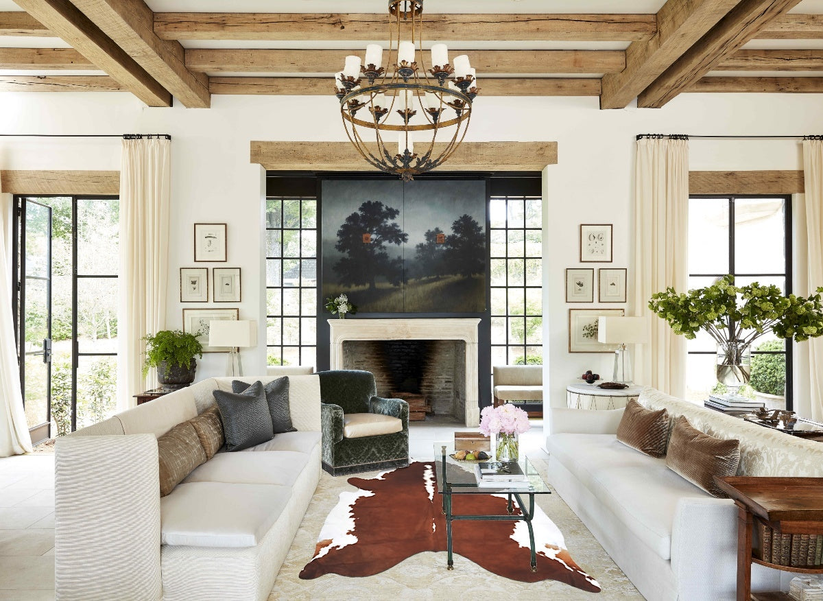 Hereford XX-Large Brazilian Cowhide Rug 8'1"H x 6'8"W #B13943 by Hudson Hides