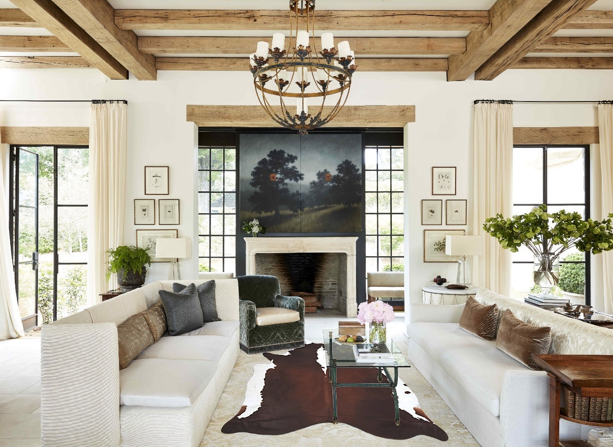 Hereford XX-Large Brazilian Cowhide Rug 8'6"H x 7'1"W #B13944 by Hudson Hides