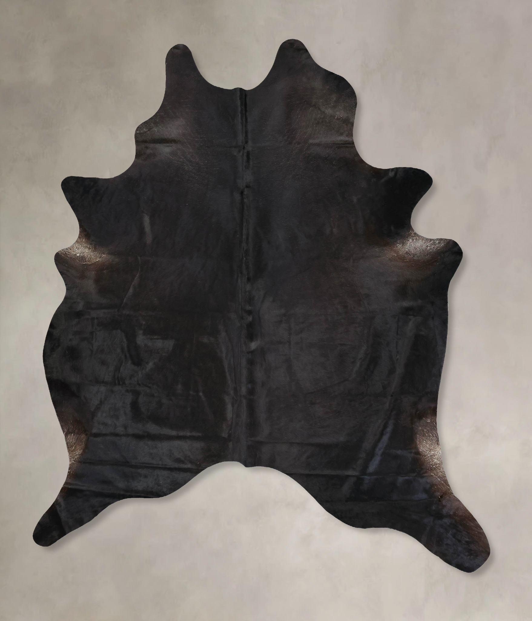 Solid Black Cowhide Rug #B13952