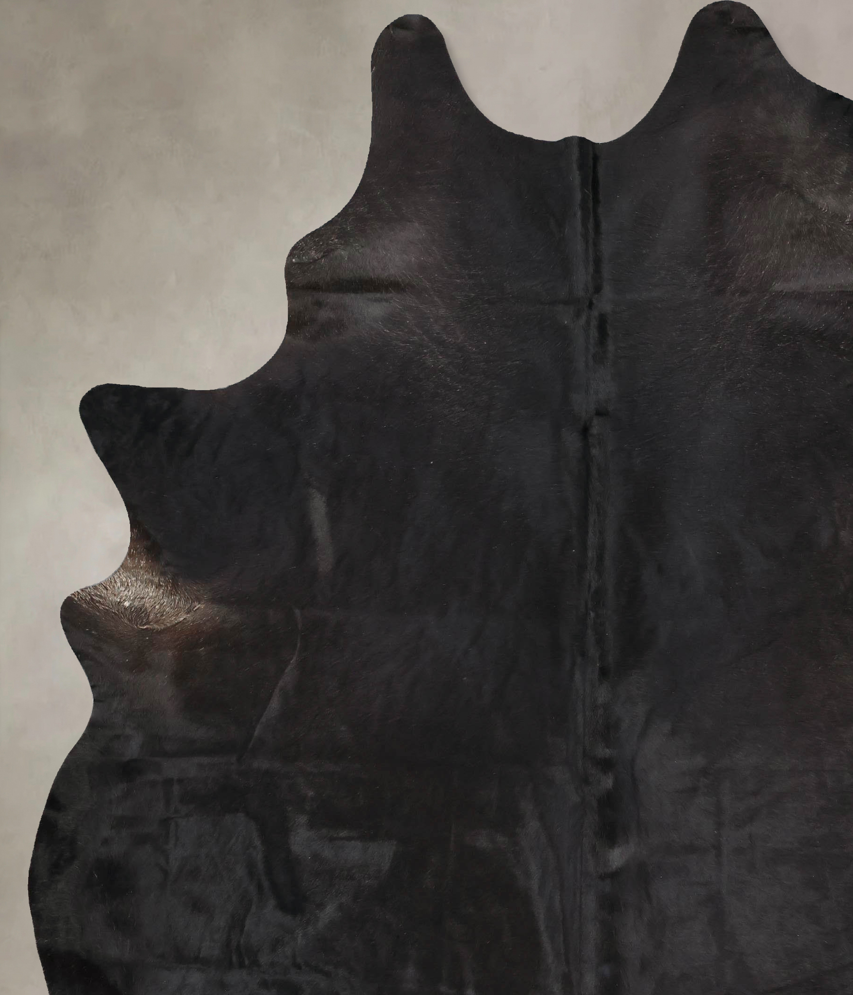 Solid Black Cowhide Rug #B13952