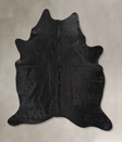 Solid Black X-Large Brazilian Cowhide Rug 7'10"H x 6'3"W #B13954 by Hudson Hides