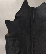 Solid Black X-Large Brazilian Cowhide Rug 7'10"H x 6'3"W #B13954 by Hudson Hides