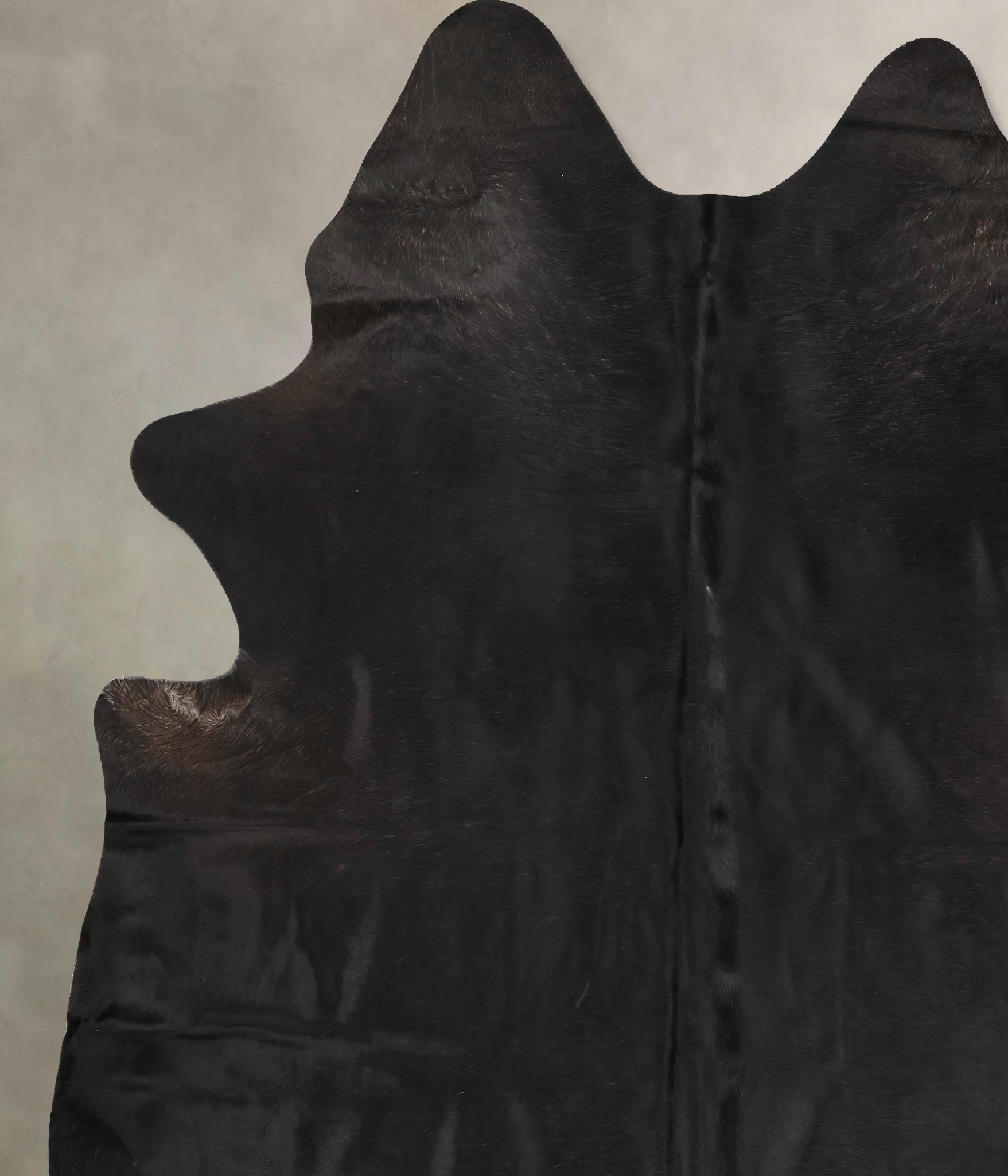 Solid Black Cowhide Rug #B13955
