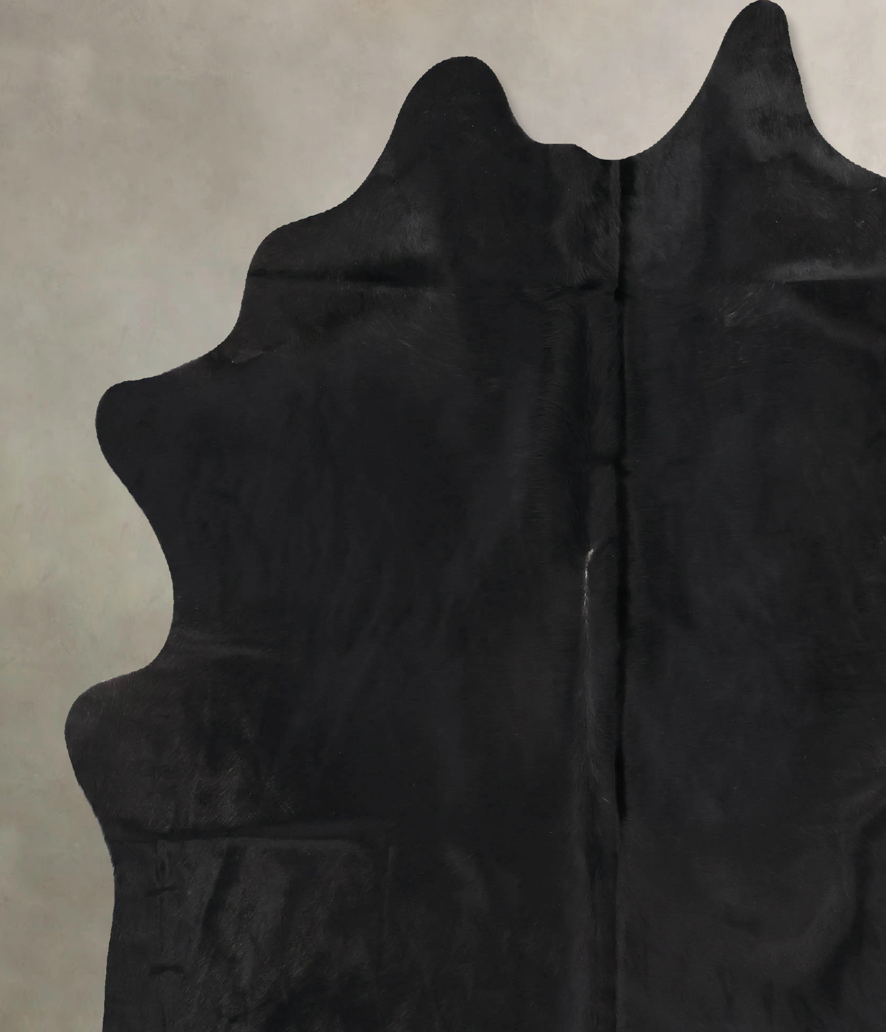 Solid Black Cowhide Rug #B13959