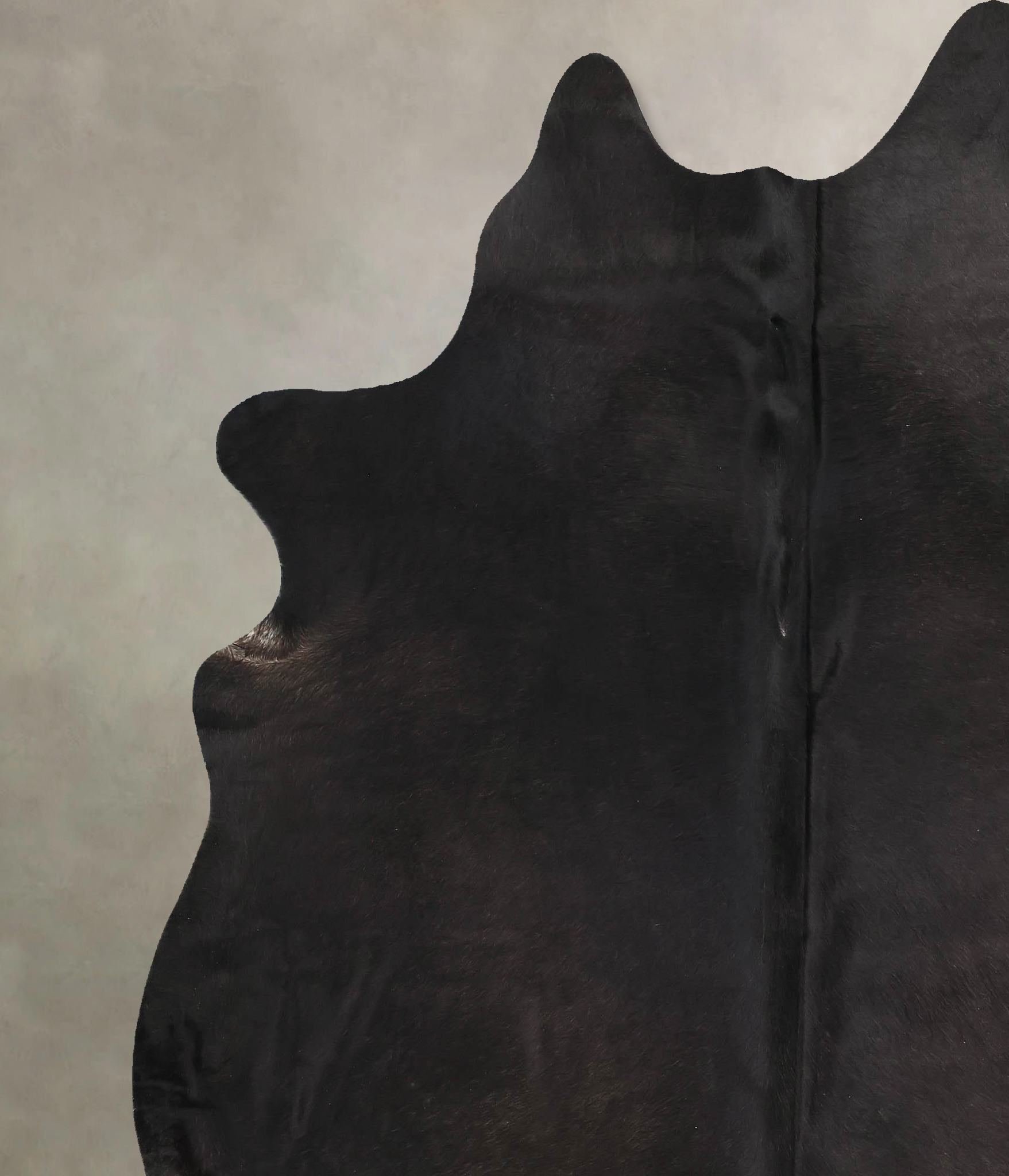 Solid Black Cowhide Rug #B13960