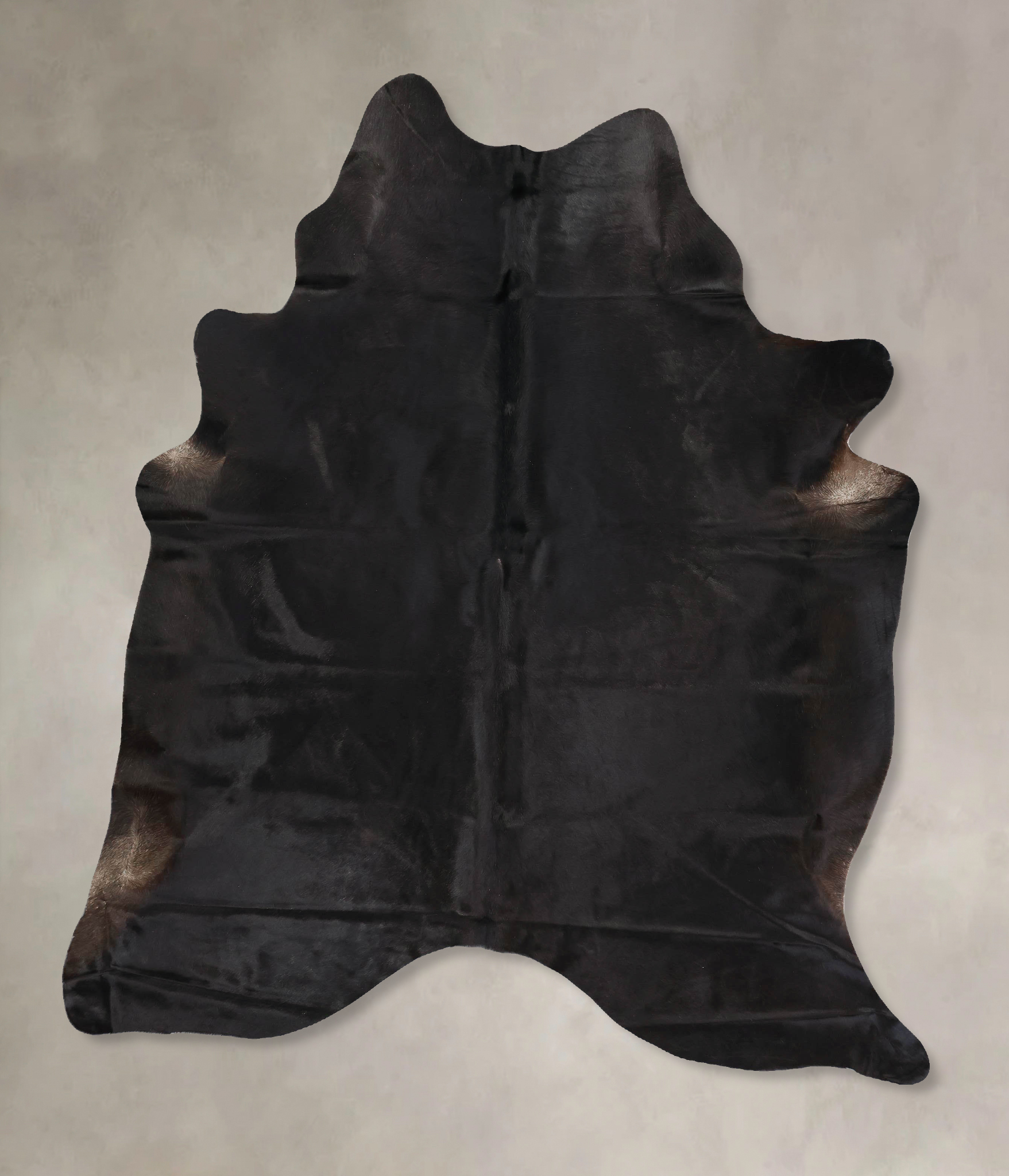 Solid Black Cowhide Rug #B13964