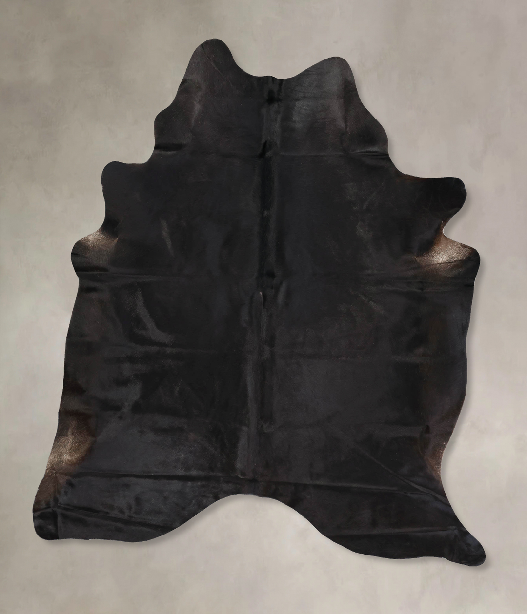 Solid Black X-Large Brazilian Cowhide Rug 7'8"H x 6'1"W #B13964 by Hud