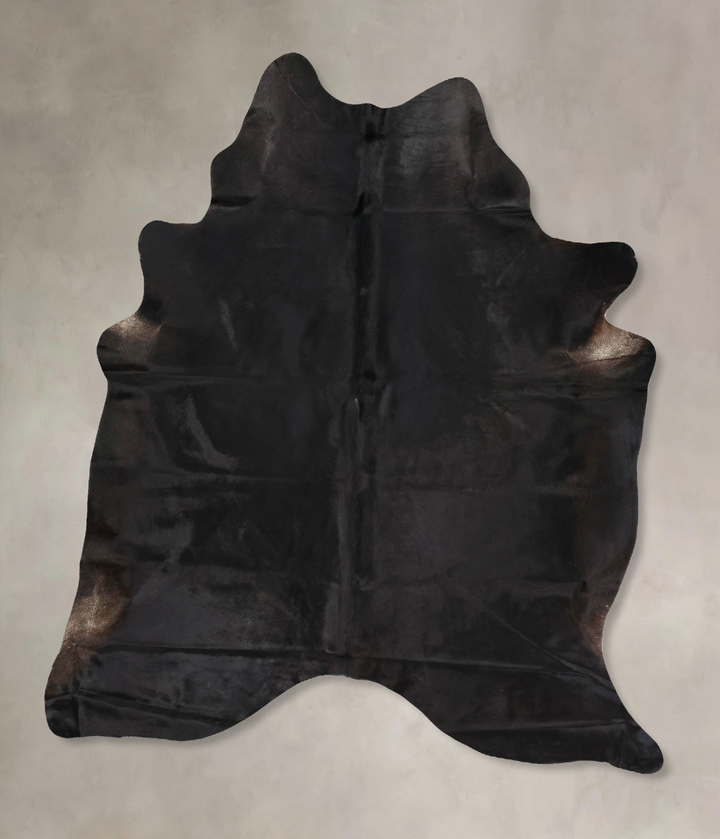 Solid Black X-Large Brazilian Cowhide Rug 7'8"H x 6'1"W #B13964 by Hudson Hides