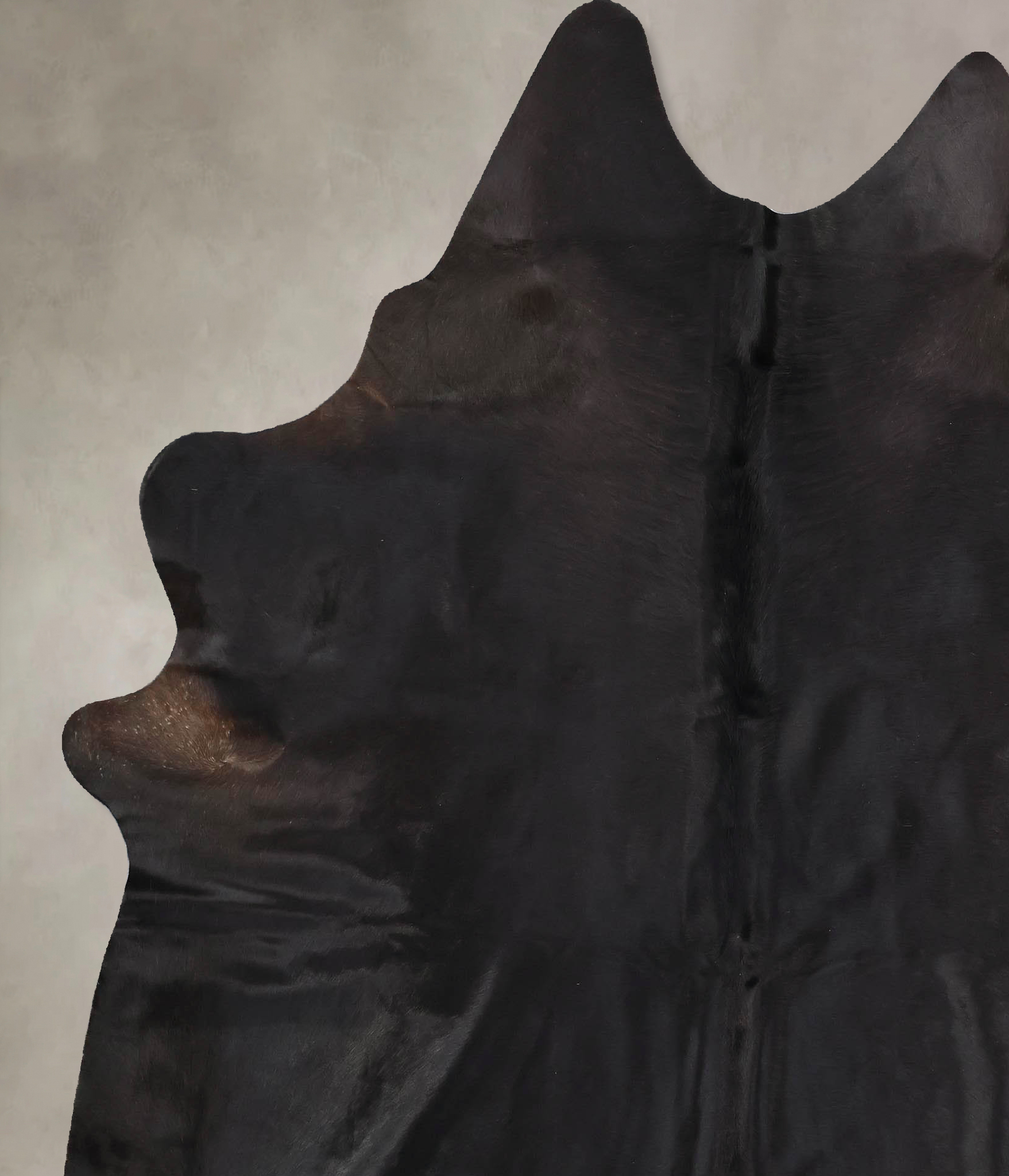 Solid Black Cowhide Rug #B13966