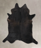 Solid Black X-Large Brazilian Cowhide Rug 7'3