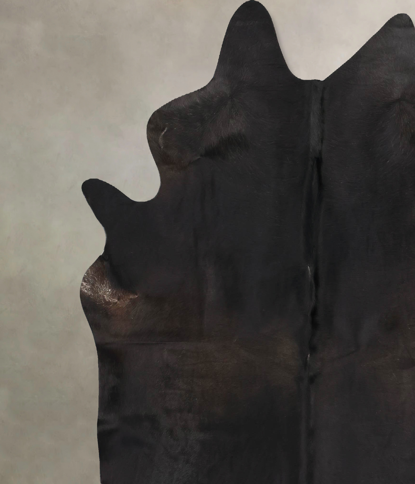 Solid Black Cowhide Rug #B13971