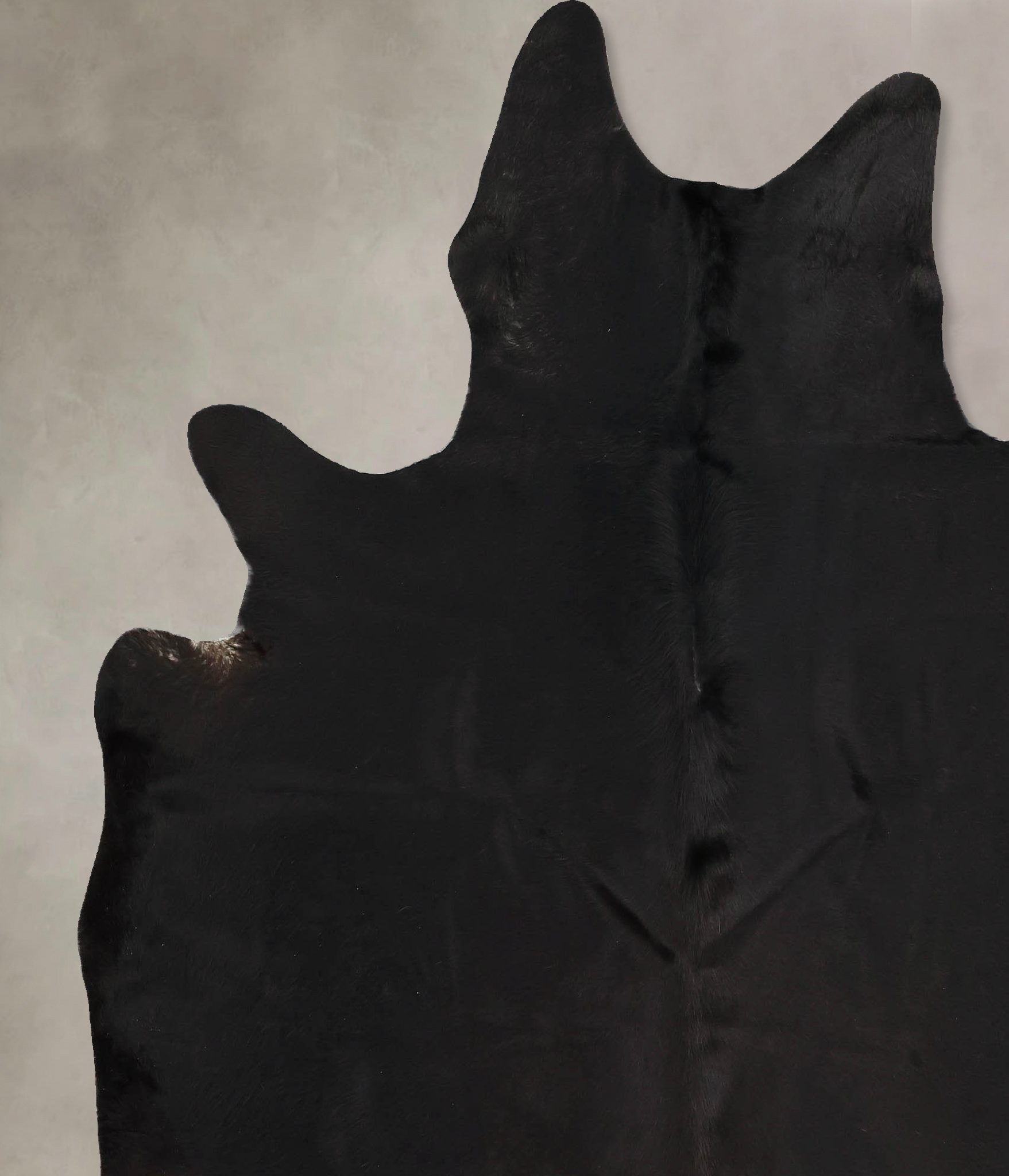 Solid Black Cowhide Rug #B13972