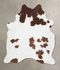 Brown and White Large Brazilian Cowhide Rug 6'7