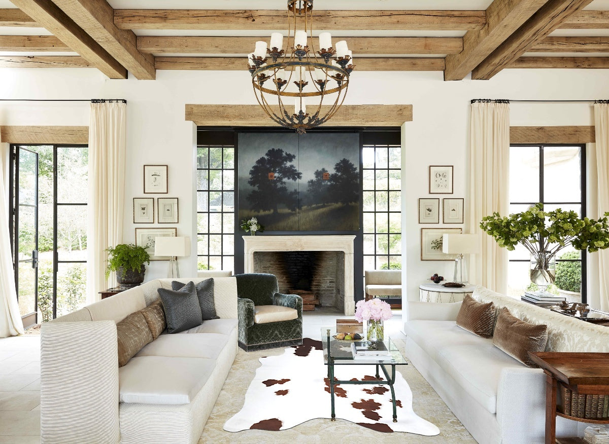 Brown and White Cowhide Rug #B13977