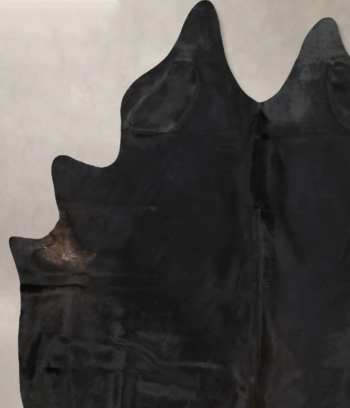 Solid Black X-Large Brazilian Cowhide Rug 7'7"H x 6'6"W #B13994 by Hudson Hides