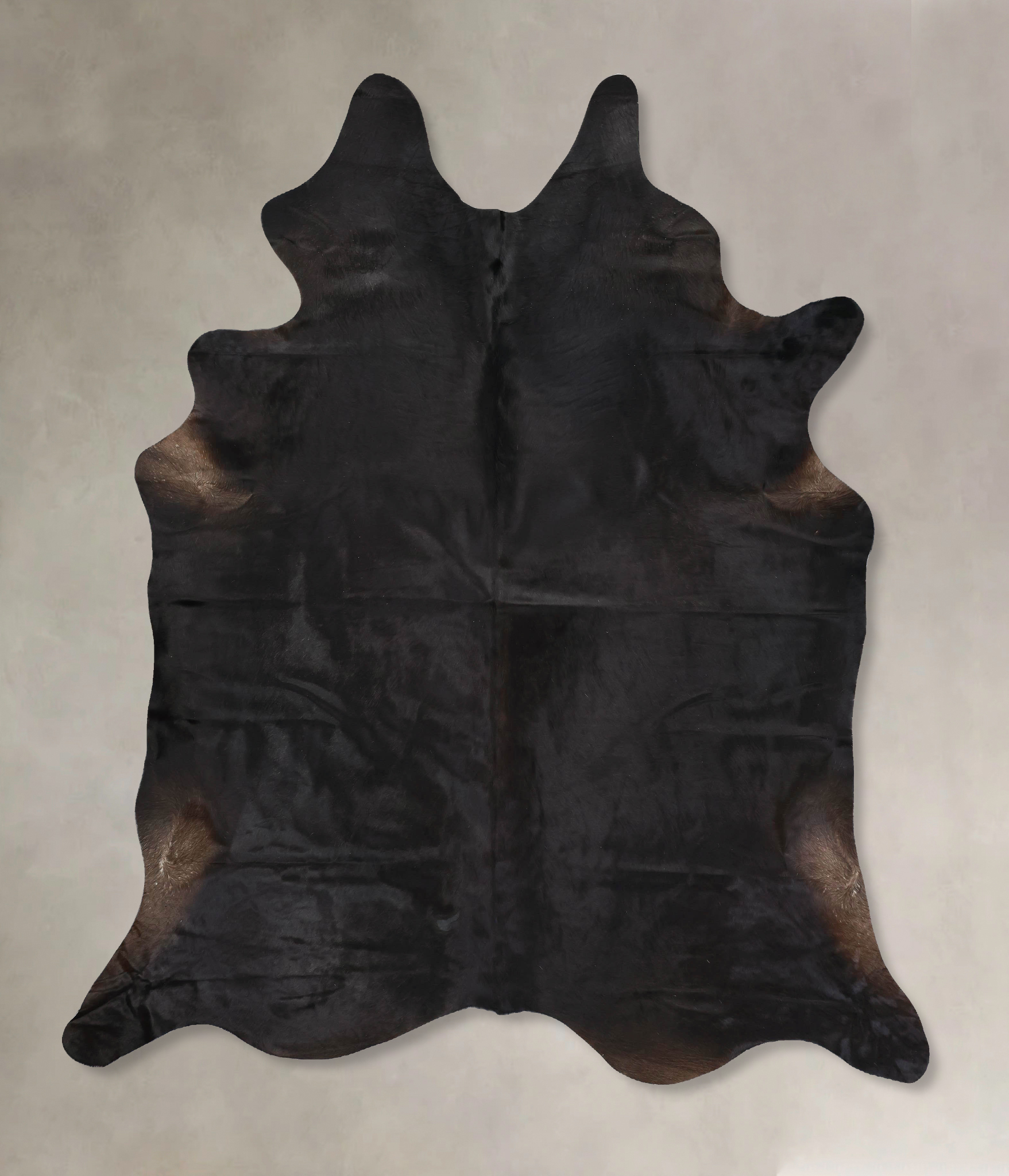 Solid Black Cowhide Rug #B13996
