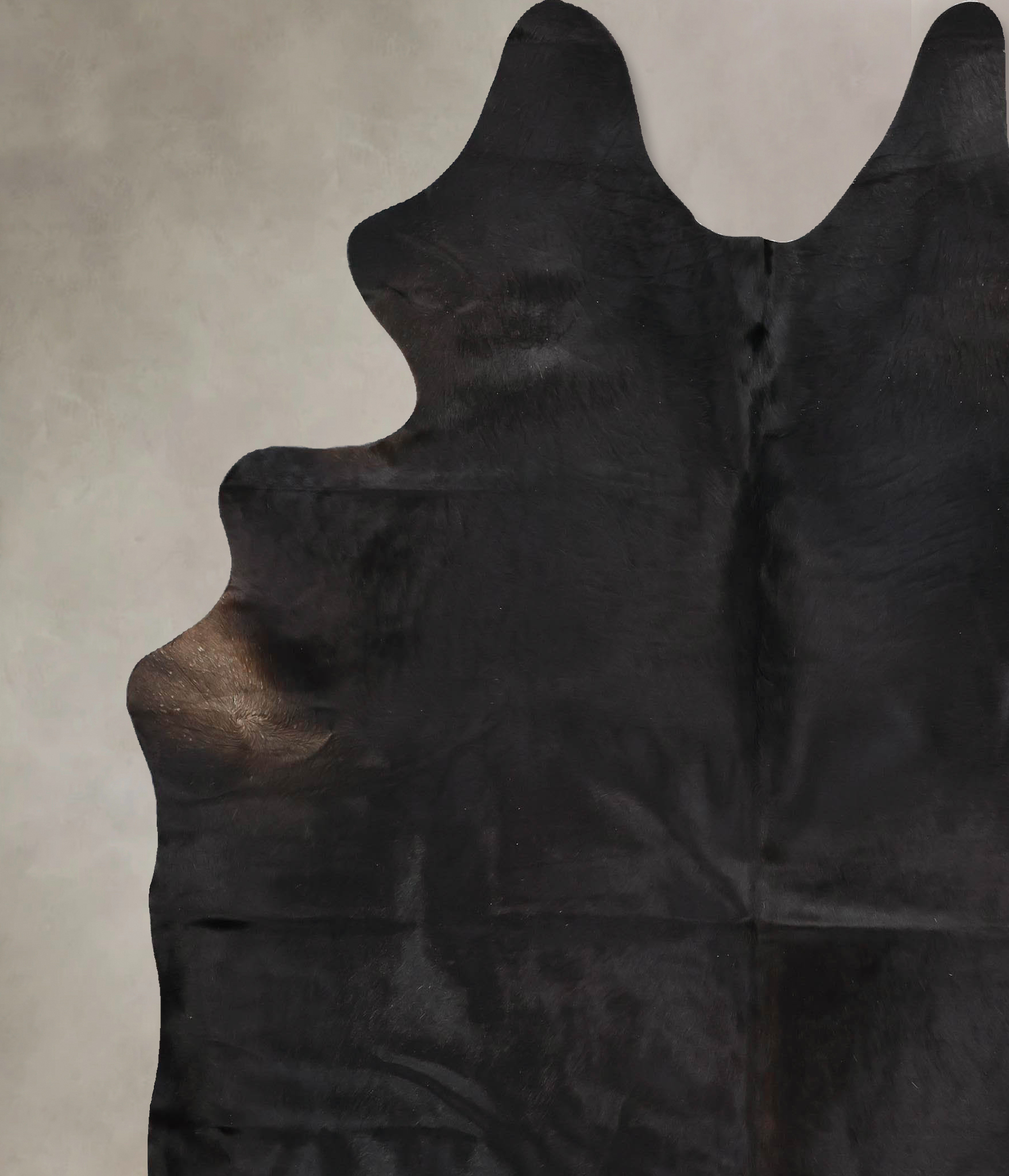 Solid Black Cowhide Rug #B13996