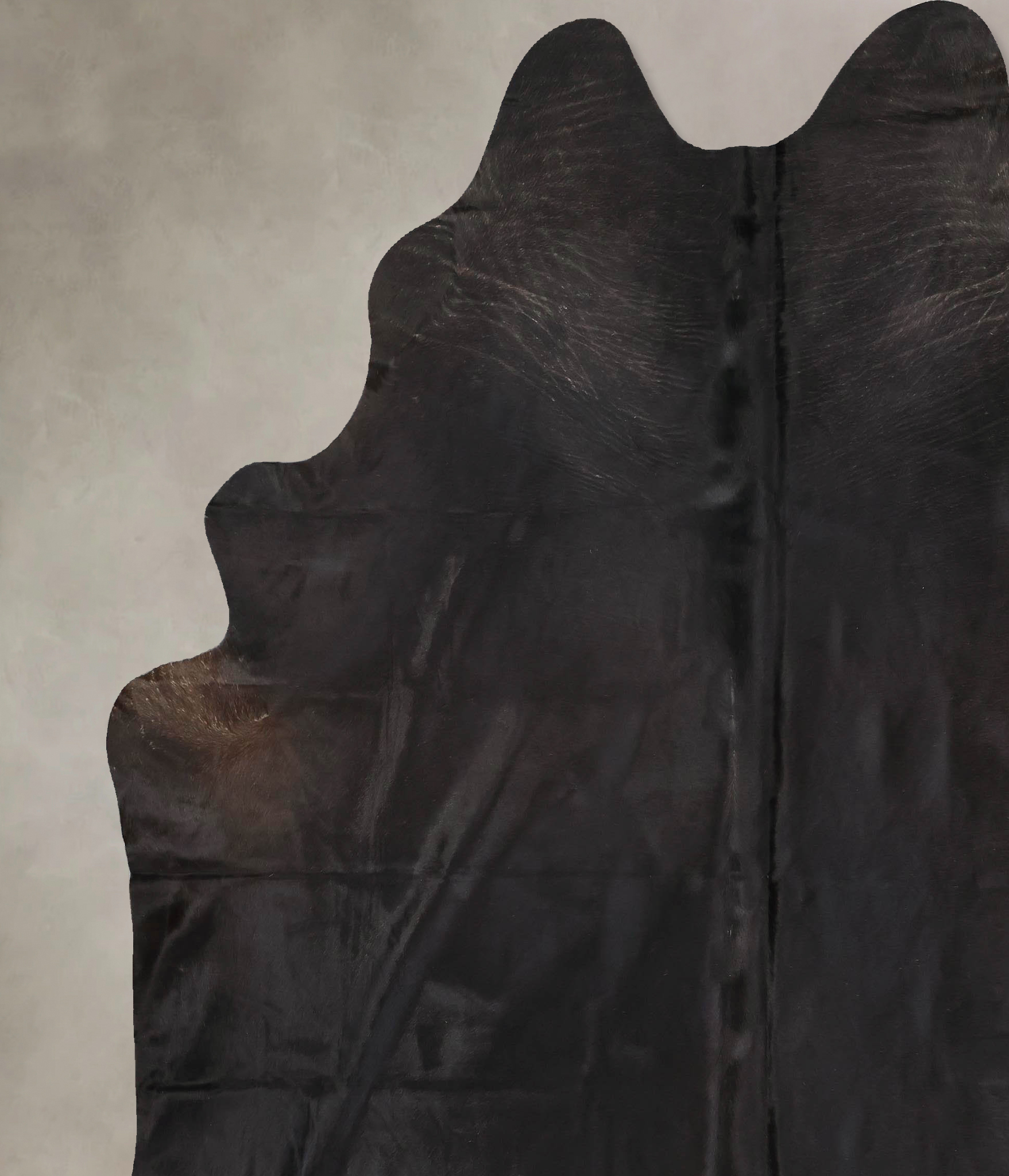 Solid Black Cowhide Rug #B13998