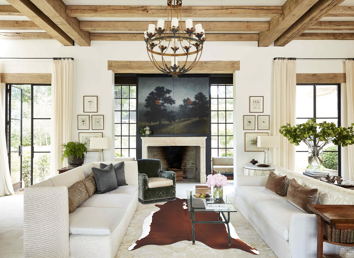 Brown and White Regular Cowhide Rug #B14007