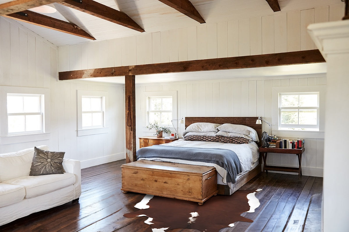 Brown and White Regular Cowhide Rug #B14007