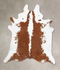 Brown and White XX-Large Brazilian Cowhide Rug 8'9