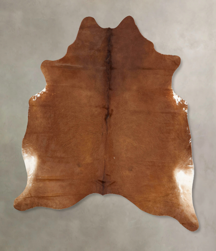 Solid Brown XX-Large Brazilian Cowhide Rug 7'11"H x 6'7"W #B14034 by Hudson Hides