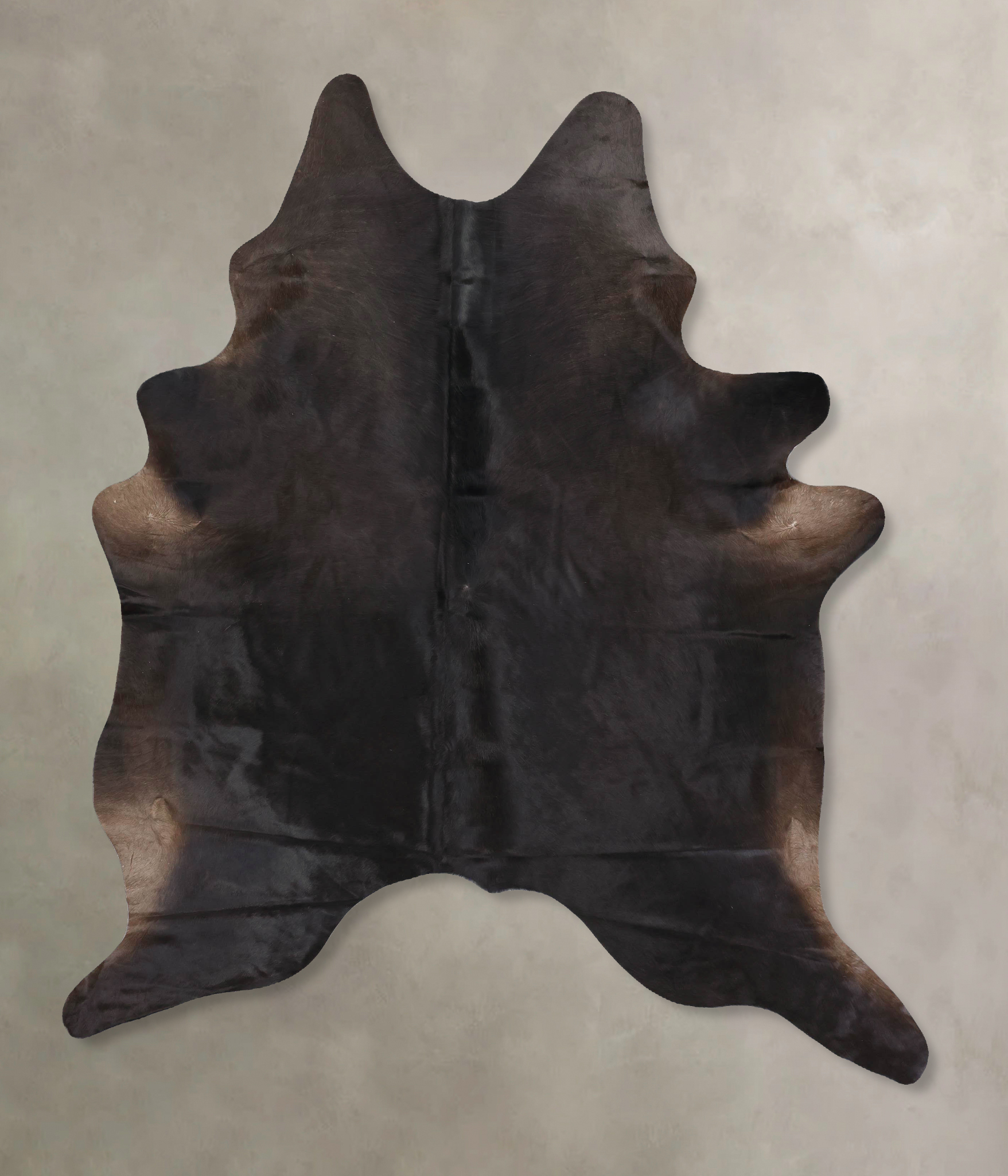 Solid Black Cowhide Rug #B14039