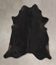 Solid Black X-Large Brazilian Cowhide Rug 7'2"H x 6'4"W #B14041 by Hudson Hides
